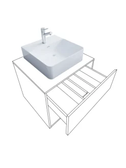 2-tlg. Waschtisch Waschplatz Badmöbel Lendas II in Honig-Eiche