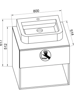 2-tlg. Waschtisch Waschplatz Badmöbel Lendas II in Honig-Eiche