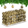 96-tlg. Weihnachtskugeln Set in Gold