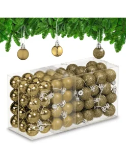 96-tlg. Weihnachtskugeln Set in Gold