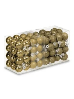 96-tlg. Weihnachtskugeln Set in Gold