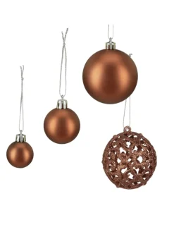 100-tlg. Weihnachtskugeln Set in Braun