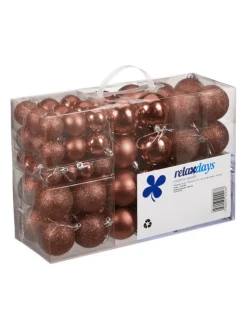 100-tlg. Weihnachtskugeln Set in Braun