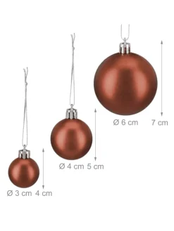 100-tlg. Weihnachtskugeln Set in Braun