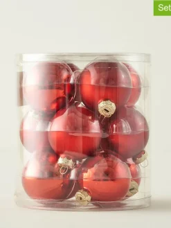 12tlg. Weihnachtskugel-Set in Rot