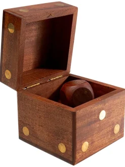 6tlg.Set: Dekobox mit Würfeln "Dice" in Hellbraun