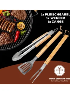 3tlg-Set Grillbesteck