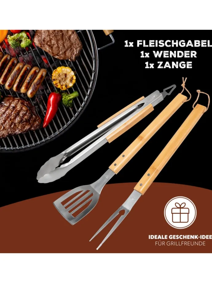 3tlg-Set Grillbesteck