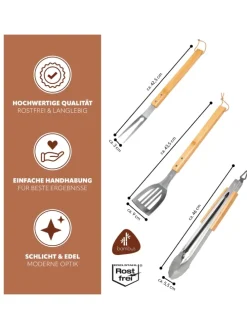 3tlg-Set Grillbesteck