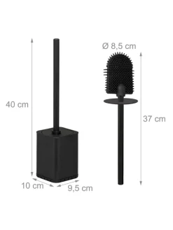 Toilettenbürste in Schwarz - (B)9,5 x (H)40 x (T)10 cm