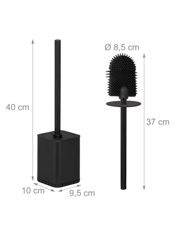 Toilettenbürste in Schwarz - (B)9,5 x (H)40 x (T)10 cm