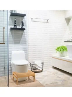 Toilettenhocker in Natur - (B)42 x (H)21 x (T)30 cm