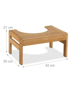 Toilettenhocker in Natur - (B)42 x (H)21 x (T)30 cm