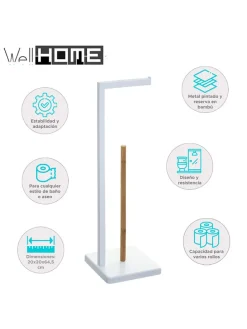 Toilettenpapierhalter in Weiß - (B)20 x (H)64,5 x (T)20 cm