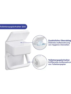 Toilettenpapierhalter in Weiß - (B)16 x (H)20 x (T)11 cm