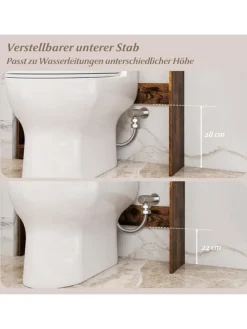 Toilettenregal mit Beleuchtung in Braun