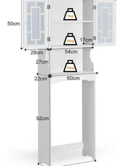 Toilettenschrank mit Tür in Weiß
