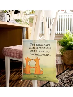 Tote Bag Füchse Liebe Design mit Spruch in Weiß