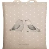 Tote Bag Turteltauben Liebe ohne Spruch in Grau Pastell