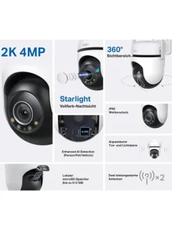 TP-LINK Kabellose Überwachungskamera Outdoor Tapo in Schwarz