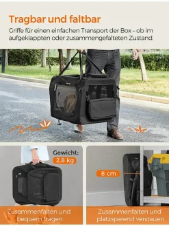 Transportbox in Schwarz - (B)60 x (H)42 x (T)42 cm