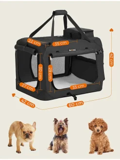 Transportbox in Schwarz - (B)60 x (H)42 x (T)42 cm