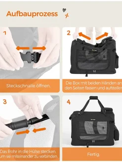 Transportbox in Schwarz - (B)60 x (H)42 x (T)42 cm