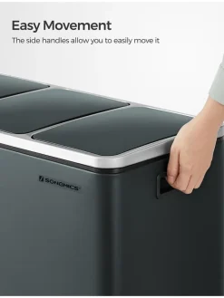 Treteimer in Dunkelgrau - 3x 18 l