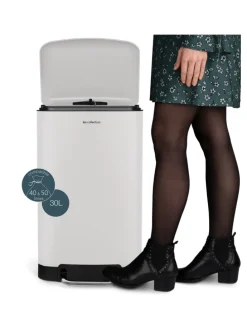 Tret-Mülleimer N°728 in Weiss Matt