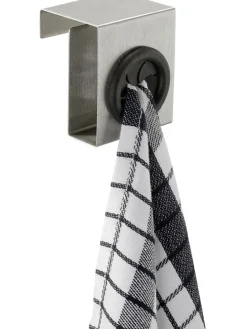 Türhaken in Hellgrau/ Schwarz - (B)5 x (H)6 x (T)4 cm