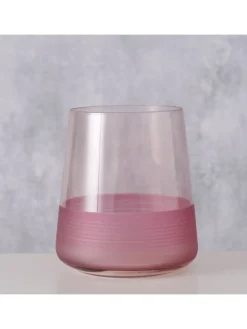 Trinkglas ''Moluna'' in Rosa - (H)10 x Ø 9 cm