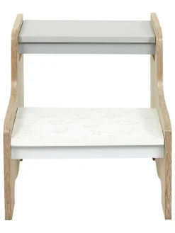 Tritthocker in Weiß/ Beige - (B)30 x (H)33 x (T)30 cm