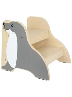 Tritthocker "Seehund Wildlife" in Grau