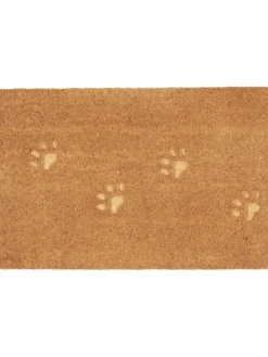 Türmatte eingeprägte Hundepfoten in braun
