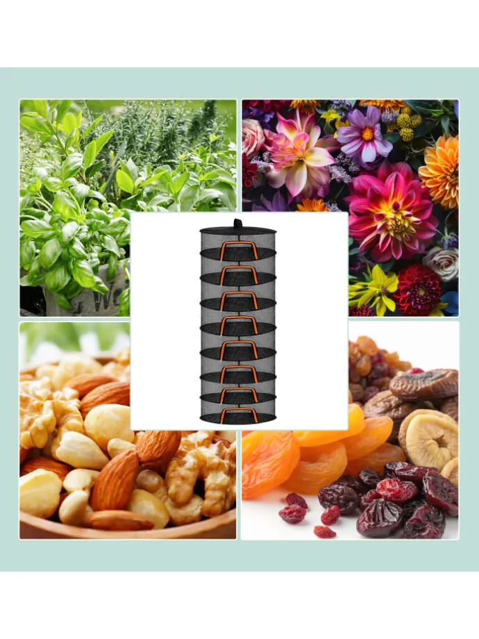 Trockennetz in Orange/Schwarz - 8 Ebenen