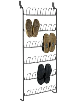 Türregal in Schwarz - (B)59 x (H)151 x (T)14 cm