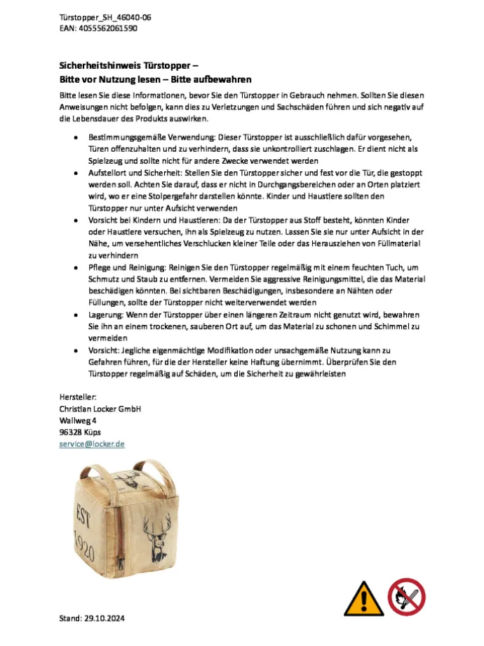 Türstopper HIRSCHBLOCK in Braun