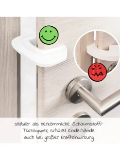 Türstopper und Finger-Klemmschutz 3er Pack in weiss