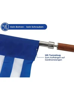 Türvorhang in Blau/ Weiß - (L)200 x (B)90 cm