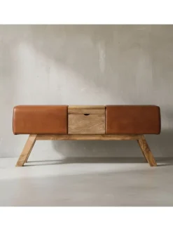 Turnbock | Echtleder, 120x29x53cm, Braun, Aufbewahrung