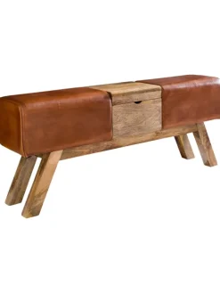 Turnbock | Echtleder, 120x29x53cm, Braun, Aufbewahrung