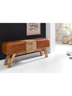 Turnbock | Echtleder, 120x29x53cm, Braun, Aufbewahrung