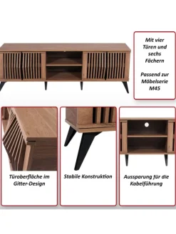 TV-Rack M45, 3D-Design Staufächer