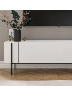 TV-Regal ''Herman'' in Weiß - (B)160 x (H)45,6 x (T)31,4 cm