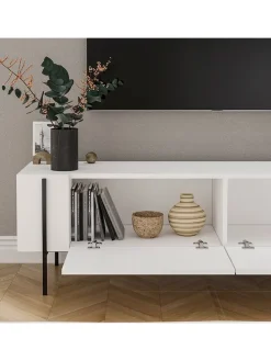 TV-Regal ''Herman'' in Weiß - (B)160 x (H)45,6 x (T)31,4 cm