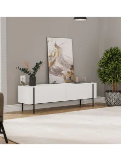 TV-Regal ''Herman'' in Weiß - (B)160 x (H)45,6 x (T)31,4 cm