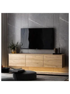 TV-Regal in Natur - (B)160 x (H)35 x (T)32 cm