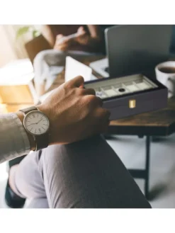 Uhrenbox in Schwarz (B)31 x (H)8 x (T)20 cm