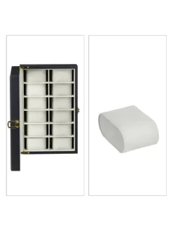 Uhrenbox in Schwarz (B)31 x (H)8 x (T)20 cm