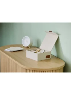 Uhrenbox ''Premium'' in Creme - (B)16,5 x (H)7 x (T)16,5 cm